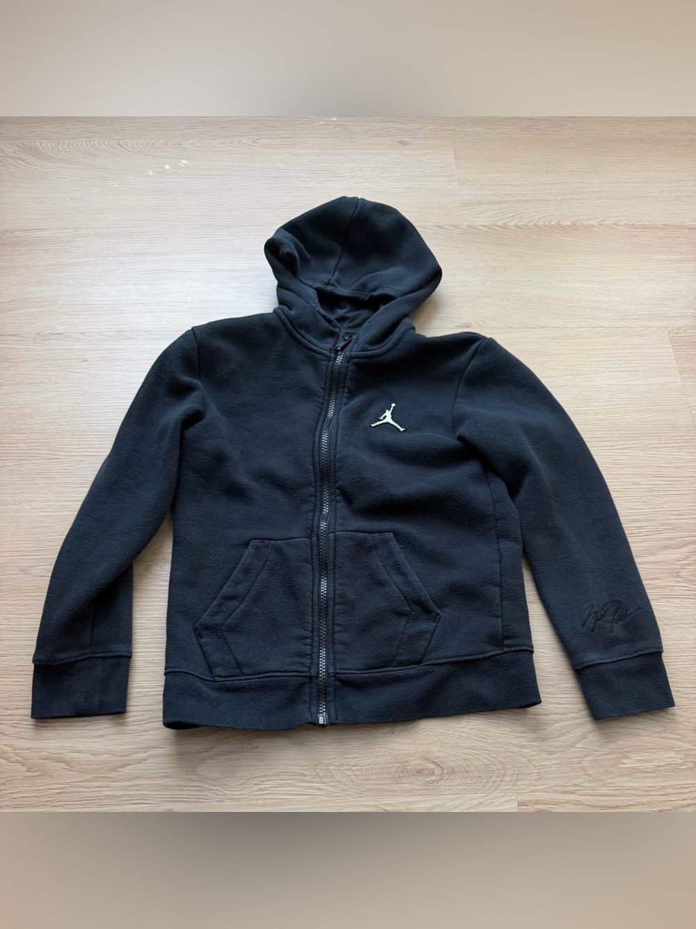Jordan Boys Black Hooded Full Zip Jacket Size 7